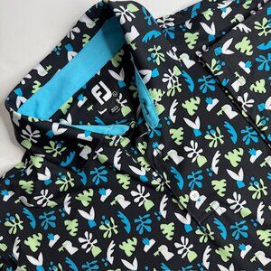 Footjoy Jungle Leaves Men’s Golf Shirt Short Sleeve L